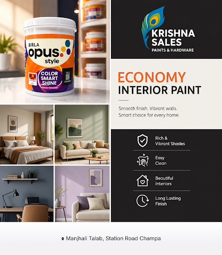 Explore Krishna Sales - Paints & Hardware for quality interior wall paint options including econo… post image