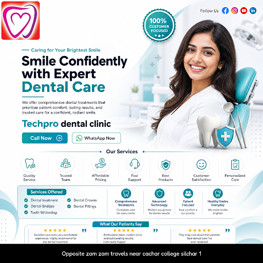 Techpro Dental Clinic offers expert dental treatments including dental bridges, teeth whitening,… post image