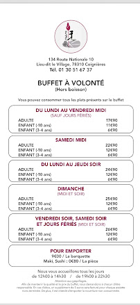 Menu Wafu Restaurant Page 1