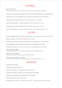 Menu La Table de Chessy Page 1