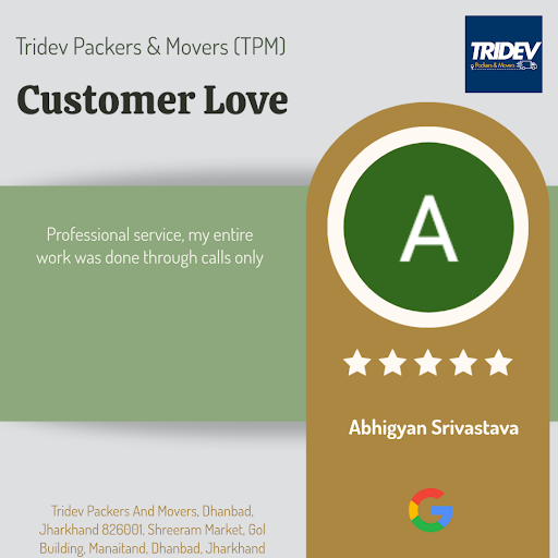 Abhigyan raved about the top-notch service provided by Tridev Packers & Movers (TPM) in Dhanbad.…