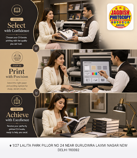JAGDISH PHOTOCOPY is your nearest photocopy shop offering expert CA books printing, black and whi… post image