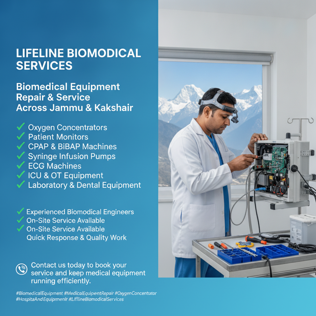 Fast and reliable biomedical equipment repair services across Jammu &…