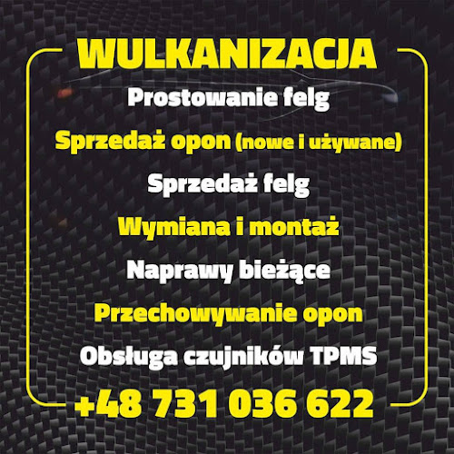 Numer telefony do Wulkanizacja Prostowanie felg Sprzedaż opon Autokosmetyka AS-TOM