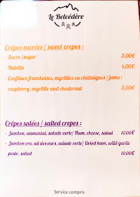 Menu Le Belvédère Page 2
