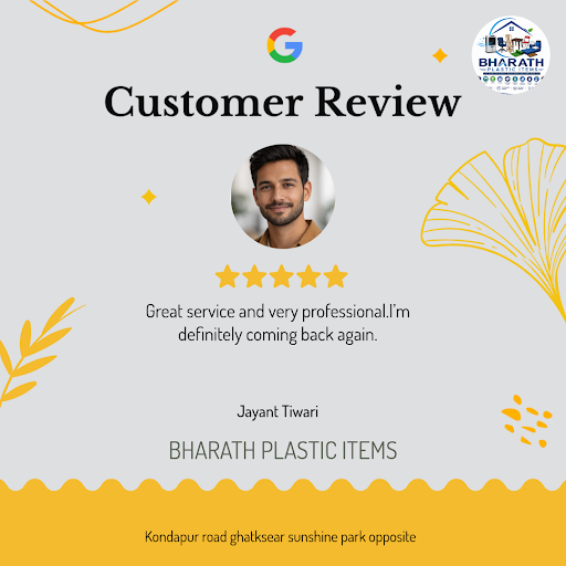 Jayant Tiwari loved his experience at BHARATH PLASTIC ITEMS, a premier household products shop in…