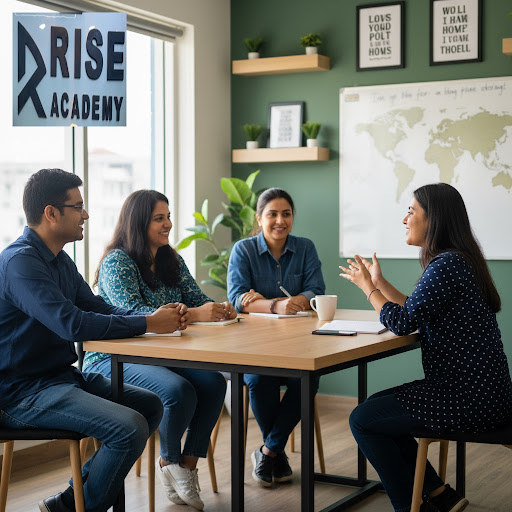 Want to speak English confidently at work, interviews, and social events? Rise Academy in Gurgaon…