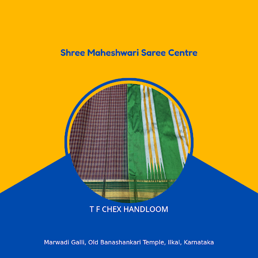 Discover the elegance of T F chex Handloom sarees at Shree Maheshwari Saree Centre in Ilkal. Expe… post image