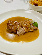 Veal Scaloppine with Hand-Cut Chips and Lemon Butter Sauce
