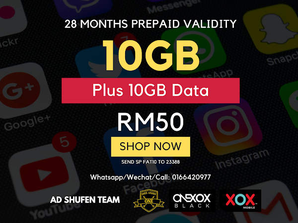 One Xox Cheras Batu 9 Kl 100gb Or 44gb Postpaid Prepaid Free 28 Months Onexox Mobile