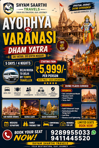 Book the Ayodhya & Varanasi Tour Package with Shyam Saarthi Travels and experience a divine journ… post image