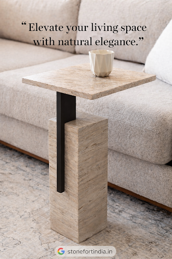 ✨ Travertine Stone Side Table – Natural Elegance for Modern Spaces ✨ post image