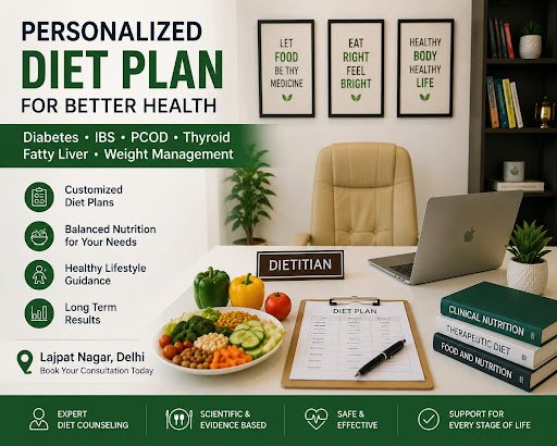 IBS & Diabetes Diet plan in Lajpat Nagar Personalized diet plans available for Diabetes , Ibs ,pc… post image