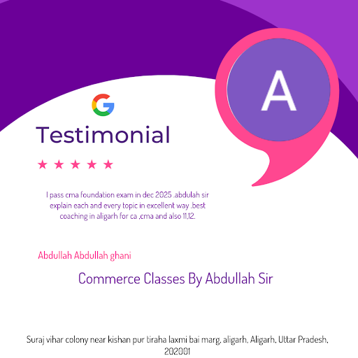 "Abdullah Abdullah Ghani's exceptional experience at Commerce Classes By Abdullah Sir in Aligarh… post image