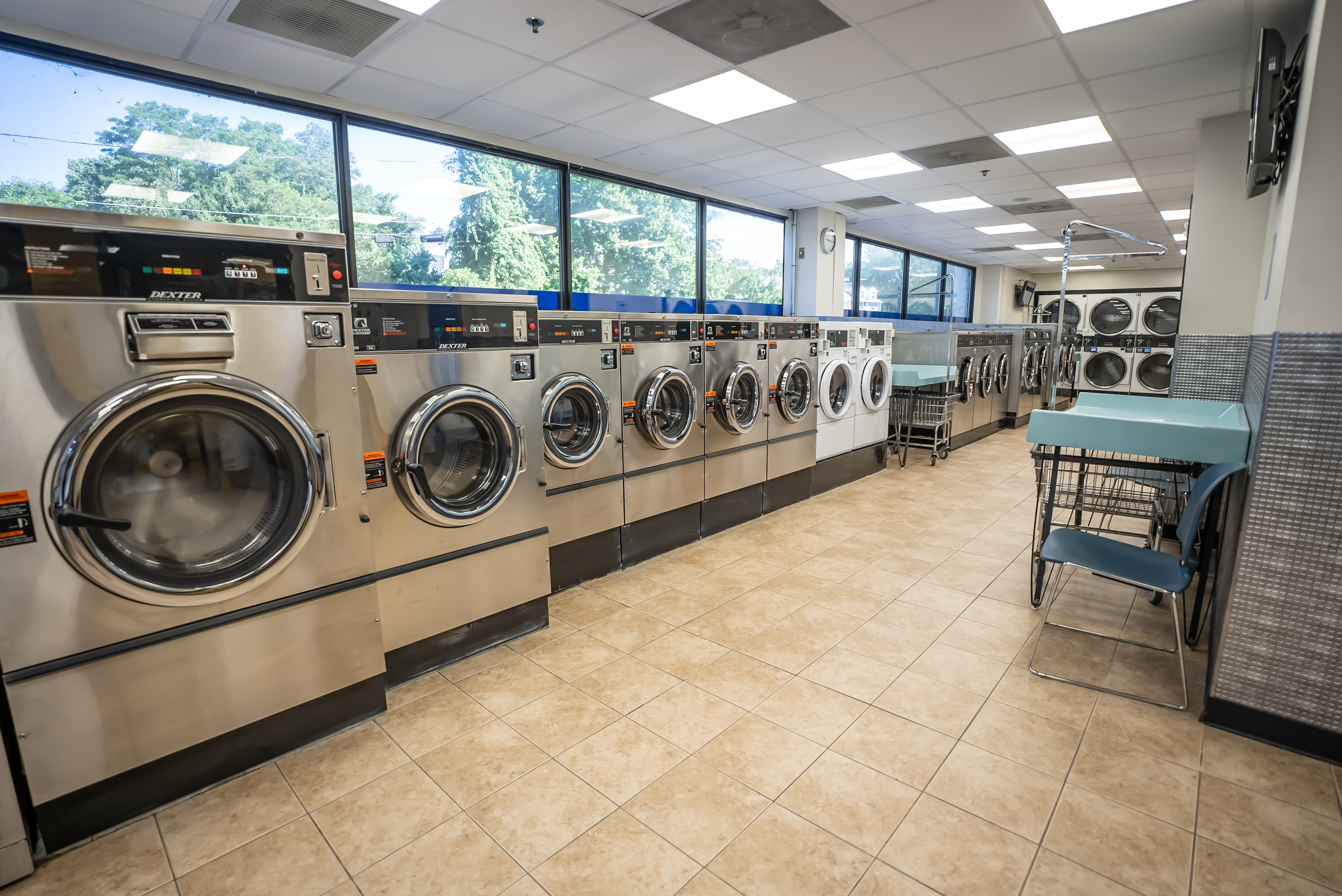 Haley's Express Laundromat laundromat interior in Tewksbury, MA