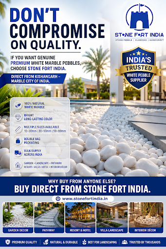 🏡 Premium White Marble Pebbles – Elevate Every Space with Timeless Elegance post image