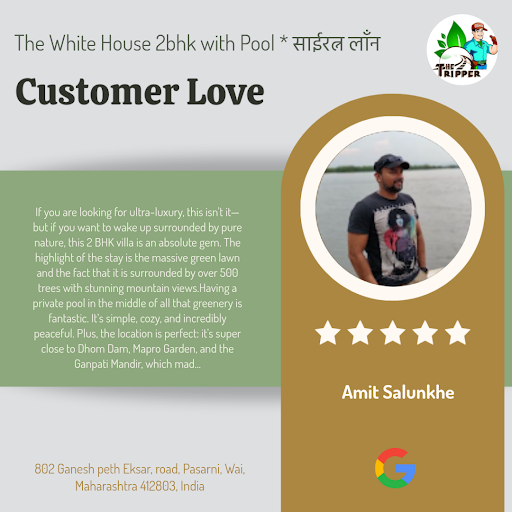 Amit Salunkhe's unforgettable stay at The White House 2bhk with Pool * साईरत्न लाँन in Wai! He ra… post image