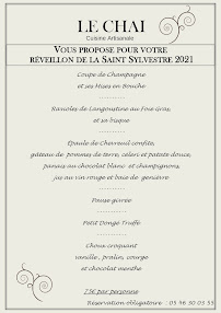 Menu Restaurant Le Chai Page 7