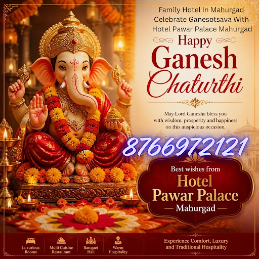 Celebrate Ganeshotsav with Hotel Pawar Palace, Mahurgad! 🌸🙏