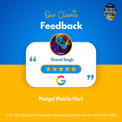 "Chand Singh from New Delhi loved the exceptional service at Mangal Mobile Mart! With a 5-star ra… post image