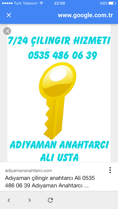 Adıyaman çilingir-anahtarcı ali