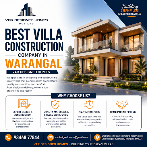 Best Villa Construction Company in Warangal | Luxury Villa Builders | VAR Designed Homes post image