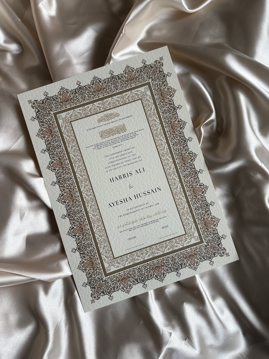 Nikkah Certificate Bradford - Wedding Venues in Bradford