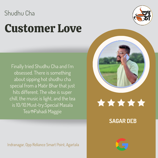 SAGAR DEB's delightful experience at Shudhu Cha in Agartala! He raves about our perfect blend of… post image