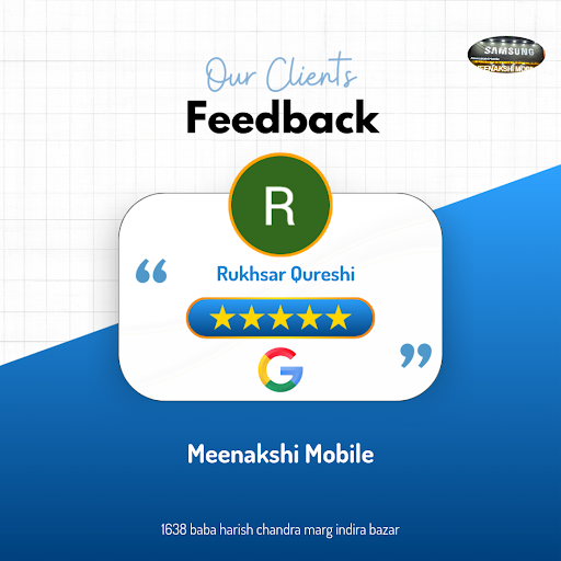 Rukhsar Qureshi, a satisfied customer from Jaipur, highly recommends Meenakshi Mobile for their e… post image