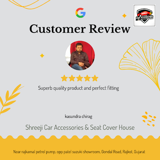 Kasundra from Rajkot raves about her exceptional experience at Shreeji Car Accessories & Seat Cov…