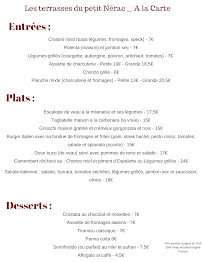 Menu Les Terrasses du Petit Nérac, chambres et restaurant Page 1