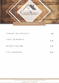 Menu Restaurant Hotel Chalet Les Blancs Le Clos Sorel Page 4