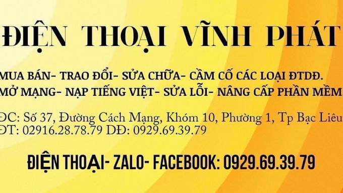 Điện Thoại Vĩnh Phát Bạc Liêu