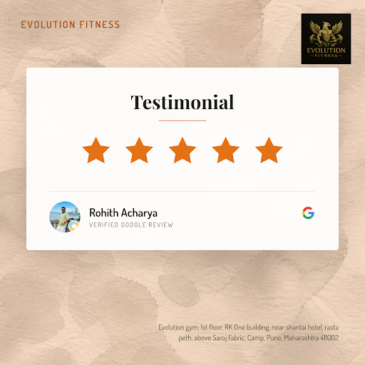 I'm Rohith Acharya and I'm thrilled to share my 5-star experience at Evolution Fitness in Pune! A… post image
