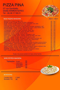 Menu Pizza Pina Page 1