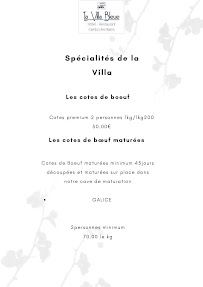 Menu La Villa Bleue Page 1