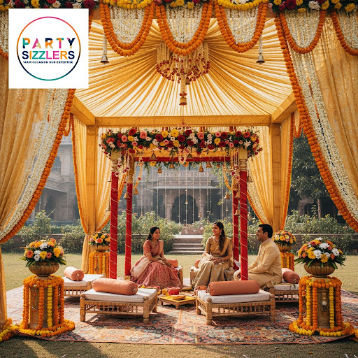 A grand Indian wedding deserves decor that feels royal, personal, and unforgettable. At Party Siz…