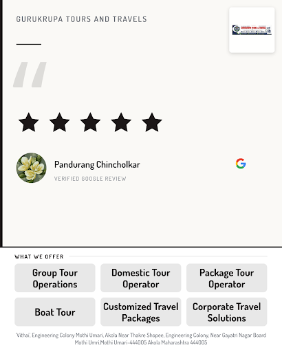 Pandurang Chincholkar highly recommends Gurukrupa Tours And Travels in Akola for exceptional cust… post image