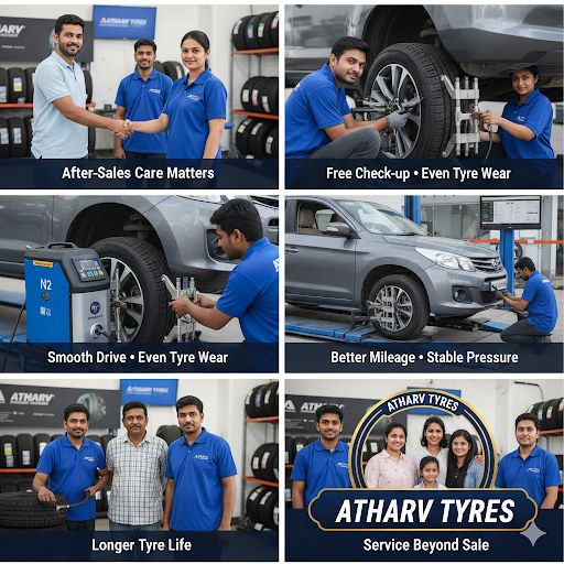 “Professional tyre fitting service at Atharv Tyres Balewadi. Fast, precise tyre change for safer… post image