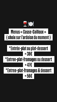 Menu Casse-Cailloux Page 1