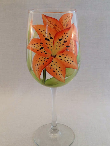 Wineflowers Hand-Painted Glassware - Thumbnail