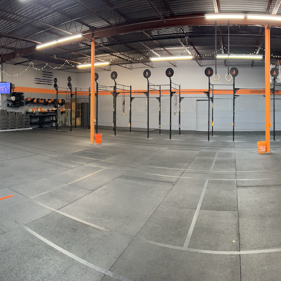 inside CrossFit Solus, sled push, CrossFit Group Classes, CrossFit Solus, Sherman