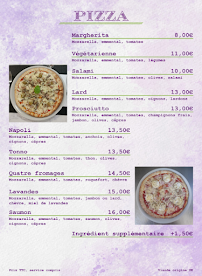 Menu Snack / Restaurant Les Lavandes Page 1