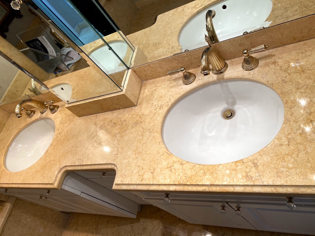 Natural stone floor restoration in a Palm Beach waterfront property — Stone Pros stone restoration in Palm Beach