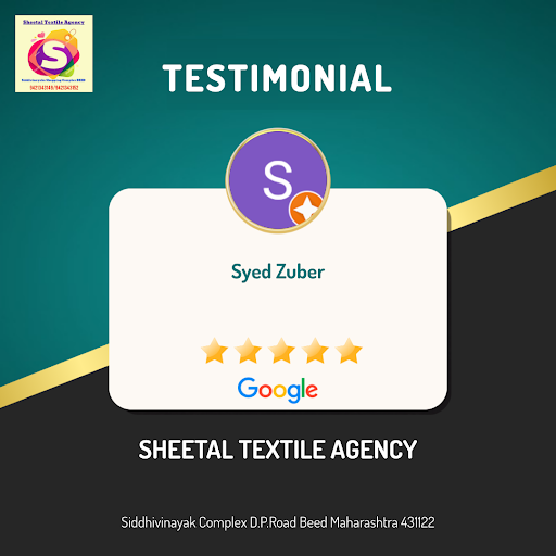 Syed Zuber from Beed raves about his exceptional experience at Sheetal Textile Agency! He loved t… post image