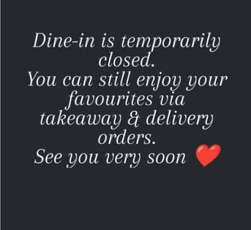 Dine in is currently not available post image