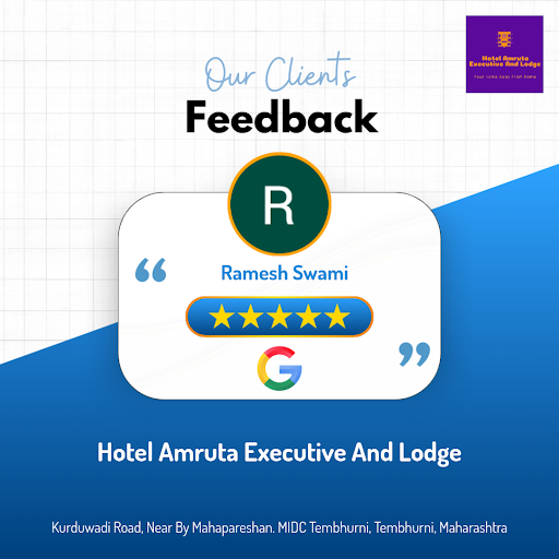 Ramesh raves about his 5-star experience at Hotel Amruta Executive And Lodge in Tembhurni! He lov…