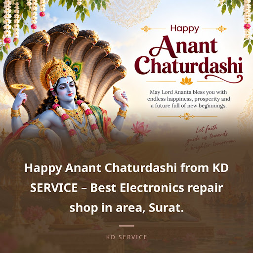 Happy Anant Chaturdashi from KD SERVICE – Best Electronics repair shop in area, Surat. post image