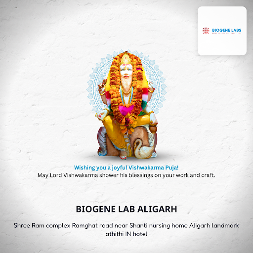 Celebrate Vishwakarma Puja with health and prosperity. Visit biogene labs aligarh for comprehensi… post image