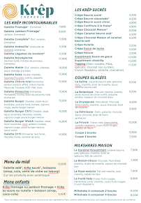 Menu Restaurant Krêp Page 1